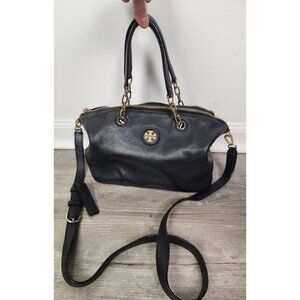 Tory Burch Robinson Black Pebbled Shoulder Crossbody Bag